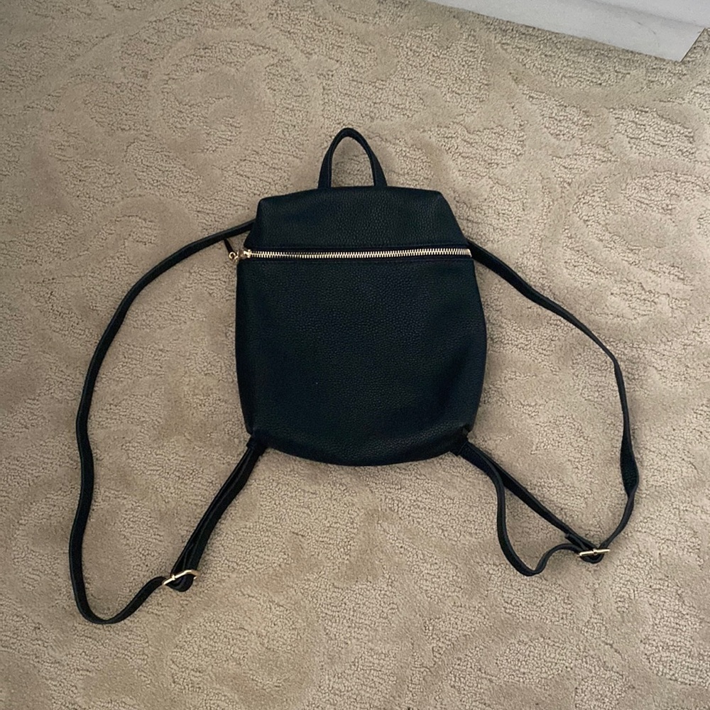 NWT Black Faux Leather Backpack